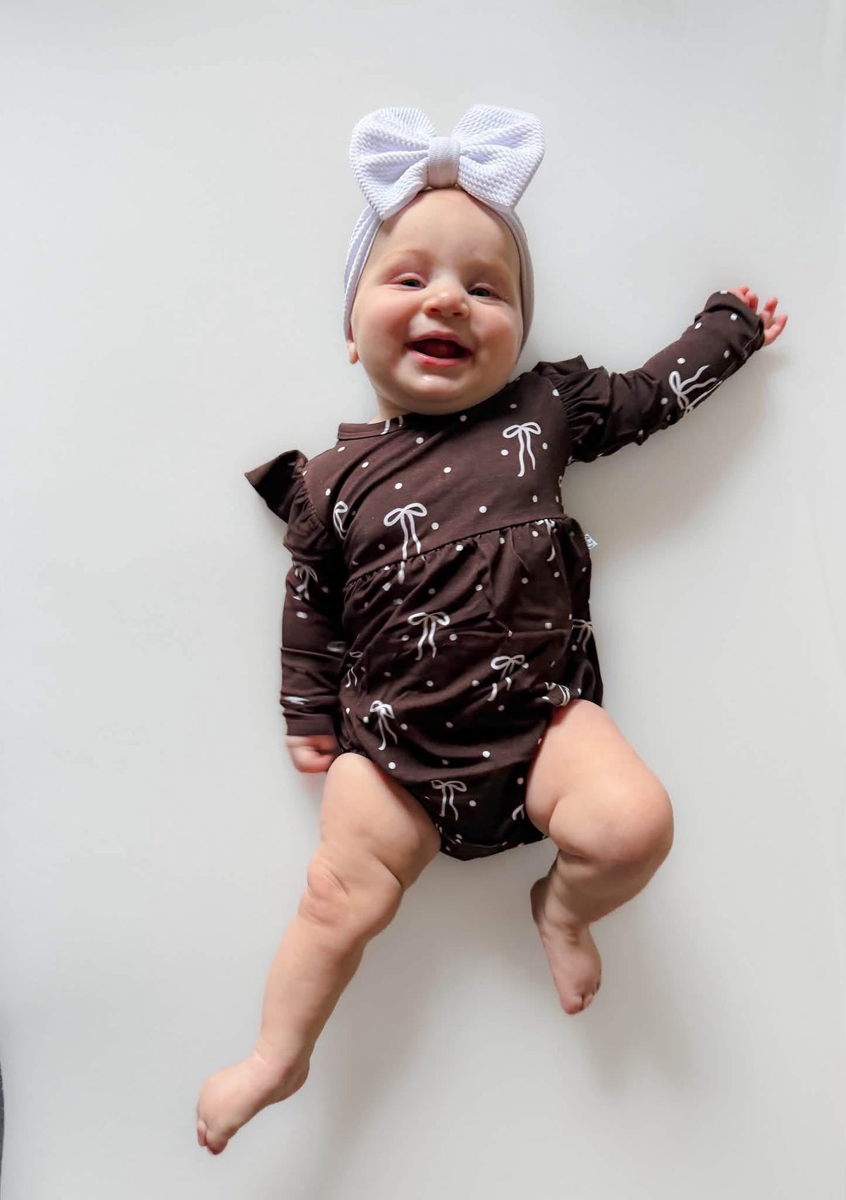 COCOA BOWS LONG SLEEVE FLUTTER BUBBLE