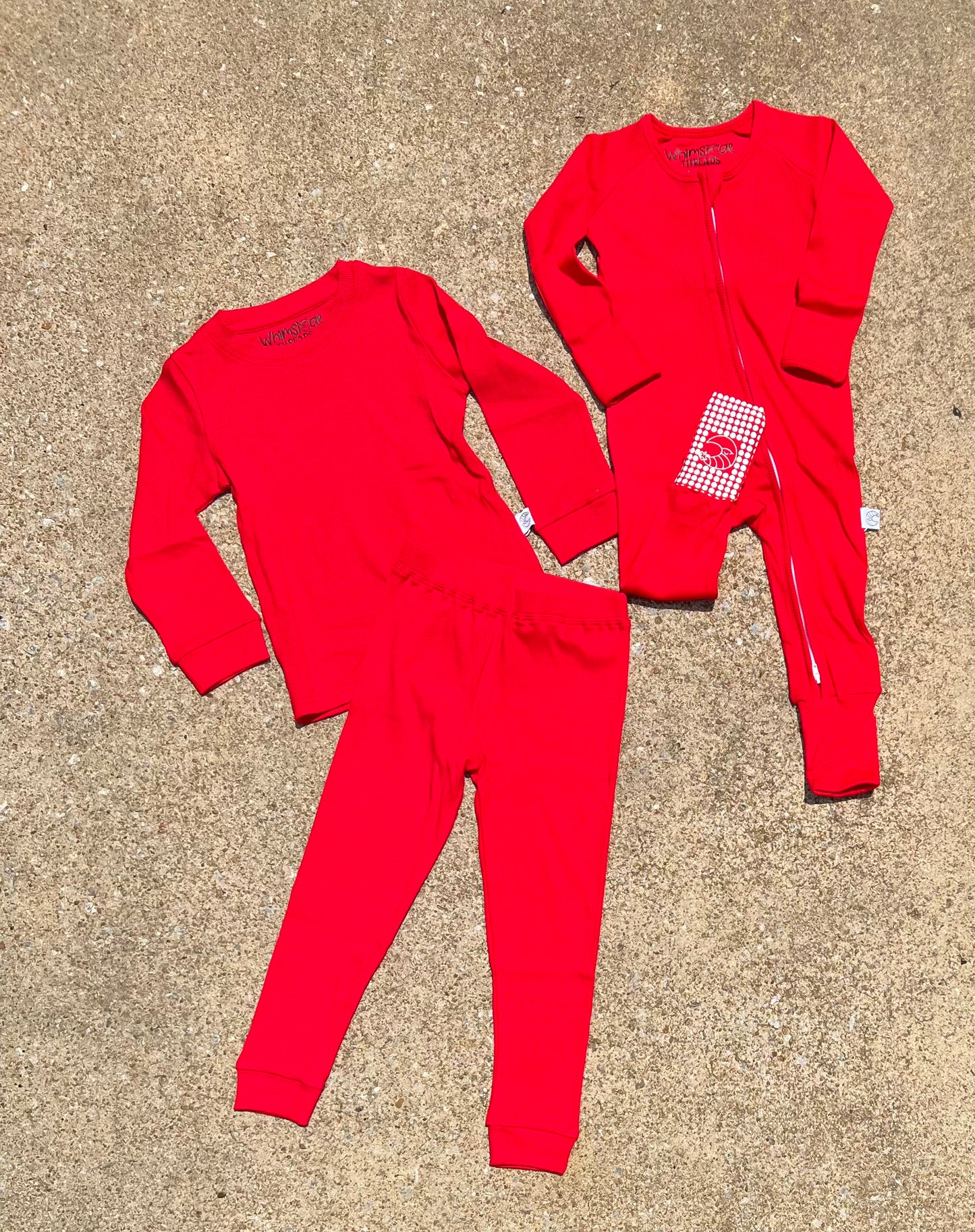 Firecracker Red Ribbed Two Piece Sleepy Set