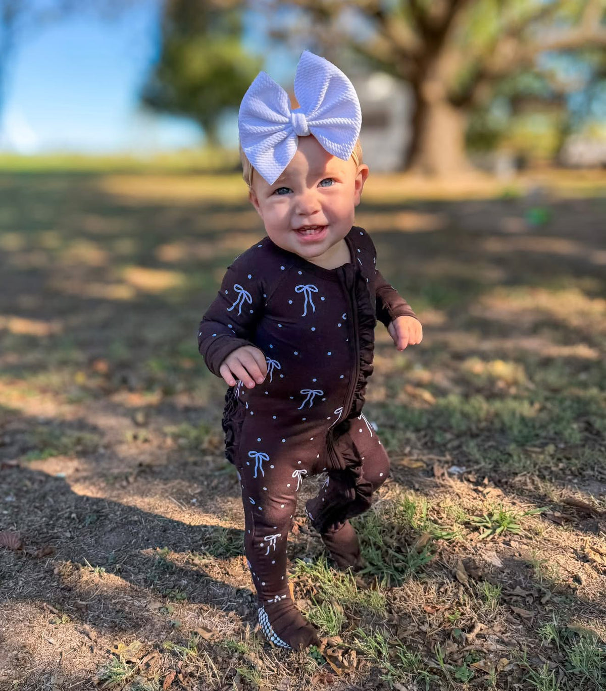 COCOA BOWS RUFFLE FOOTIE