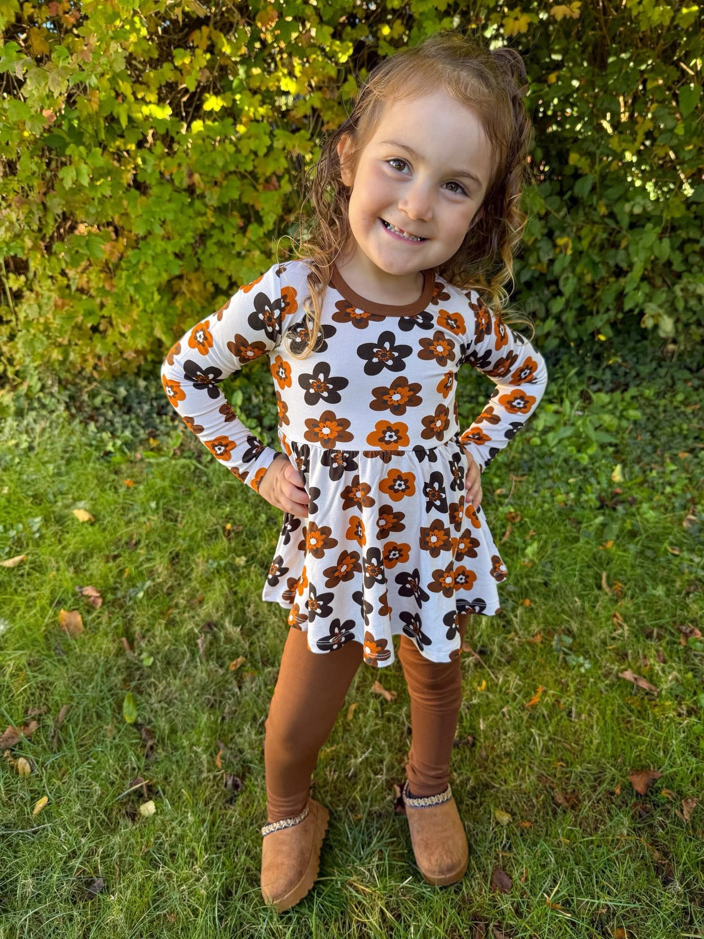 MOCHA BLOOMS PEPLUM + LEGGINGS