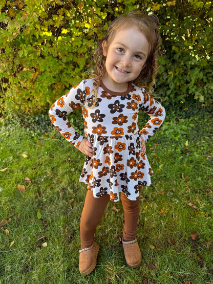 MOCHA BLOOMS PEPLUM + LEGGINGS