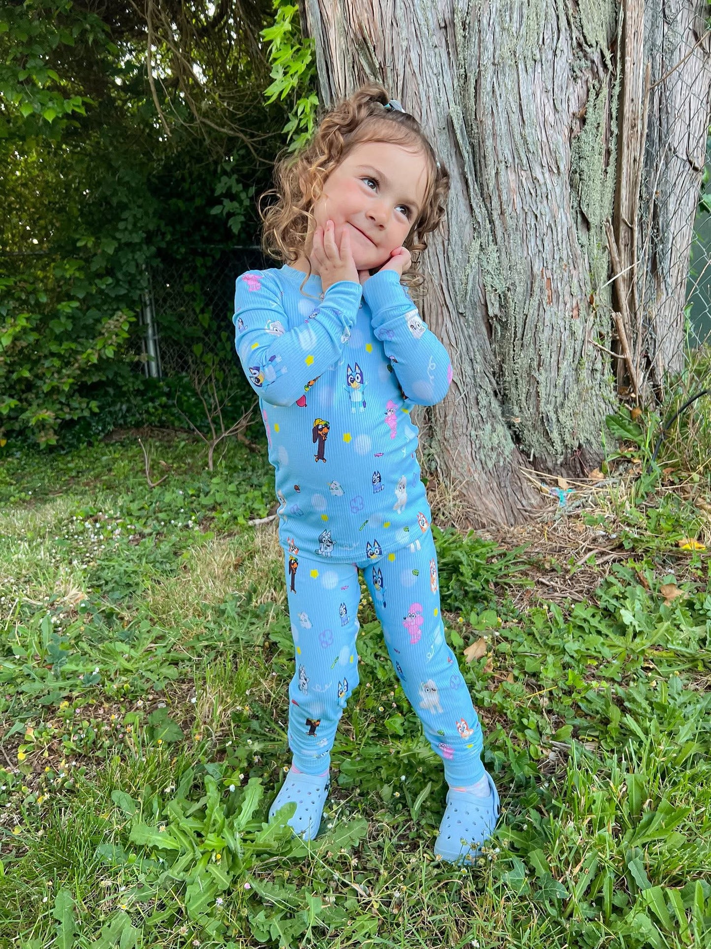 BLUE DOG DOODLE (RIBBED) FOOTIE