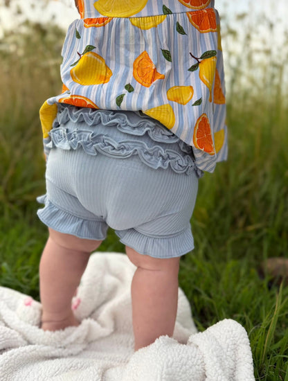 MAIN SQUEEZE PEPLUM + RUFFLE BUMMIES (RIBBED)