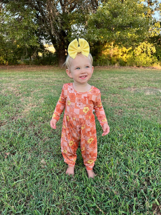 FLOWER POWER PULL ON ROMPER