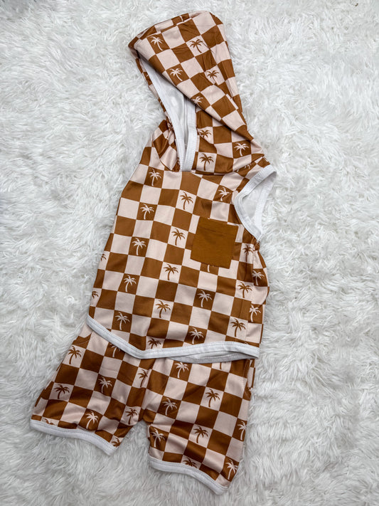 Palm Tree Hooded Cotton Set