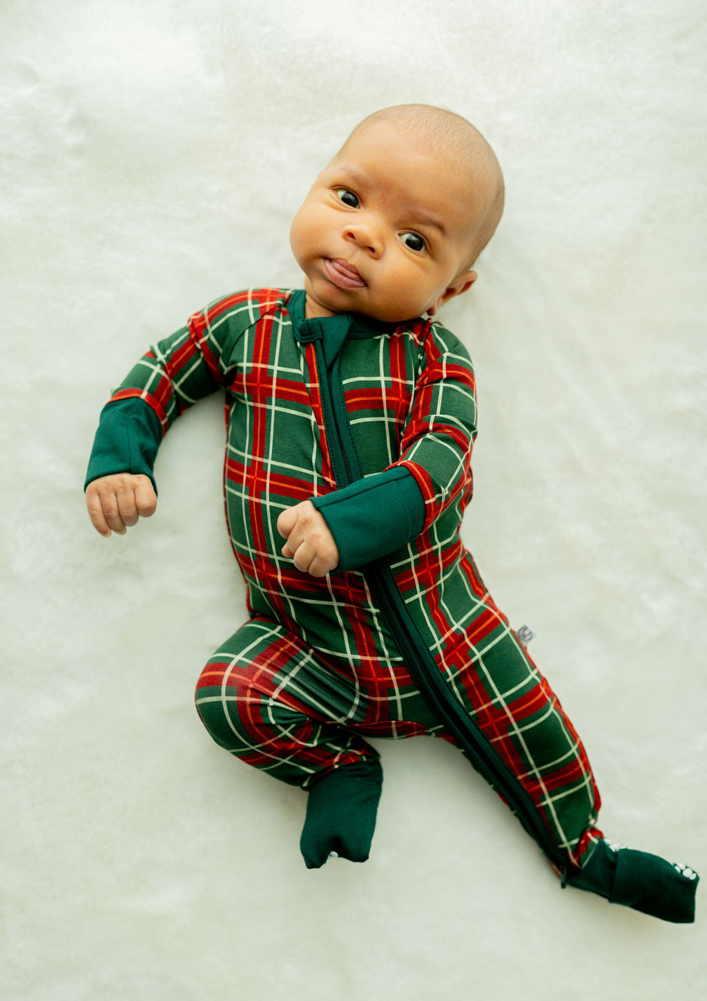 PINE PLAID FOOTIE