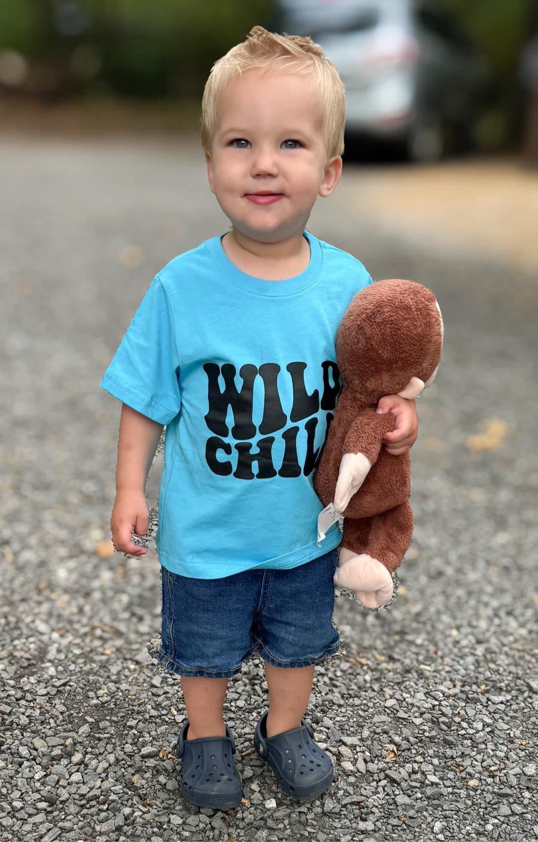 “Wild Child” Blue Toddler Tee