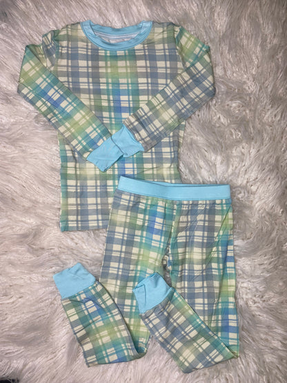 Spring Plaid Two Piece Sleepy Set