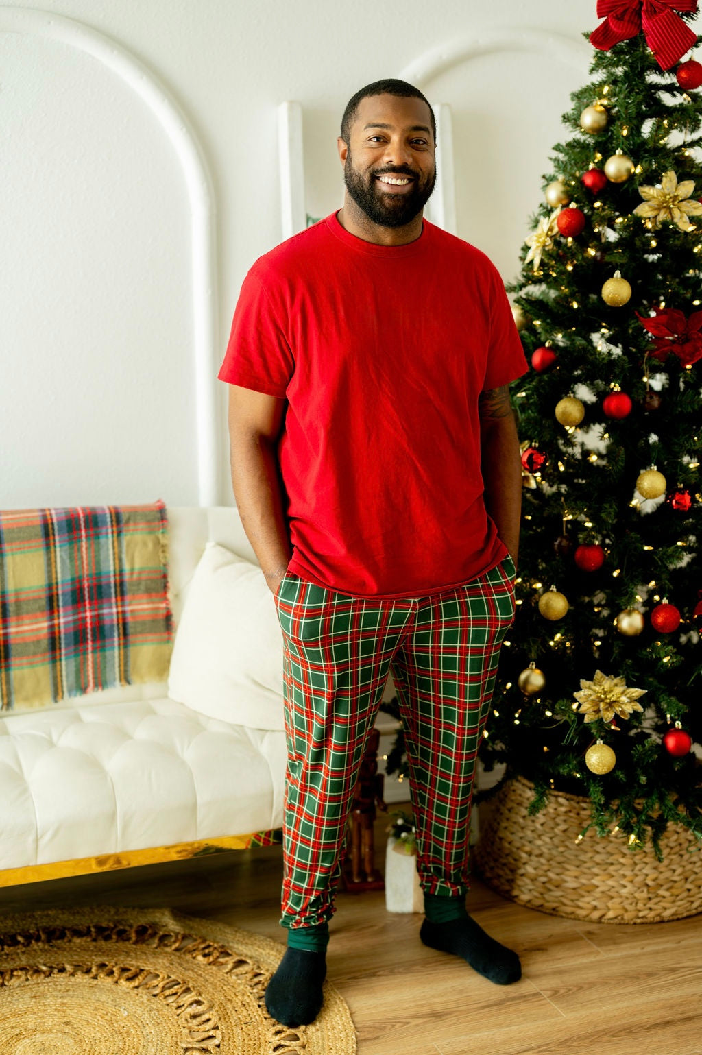 PINE PLAID DAD LOUNGE PANTS