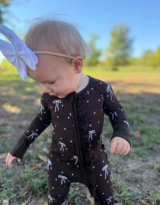 COCOA BOWS RUFFLE FOOTIE