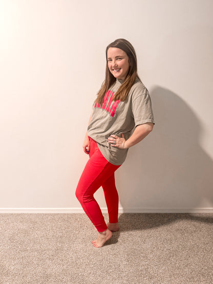 WATERMELON RIBBED MAMA LOUNGE PANTS