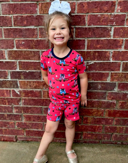 RED, WHITE & RODEO SHORTS SLEEPY SET