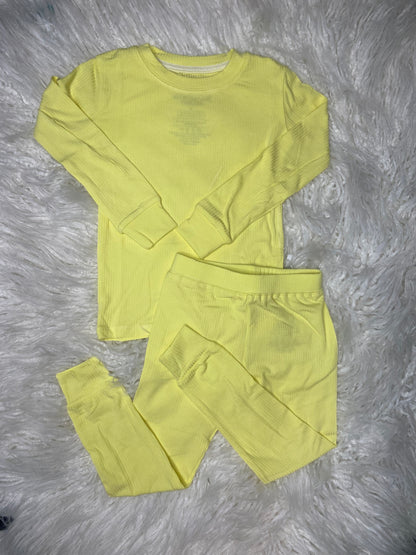 Lemon Drop Ribbed Two Piece Sleepy Set