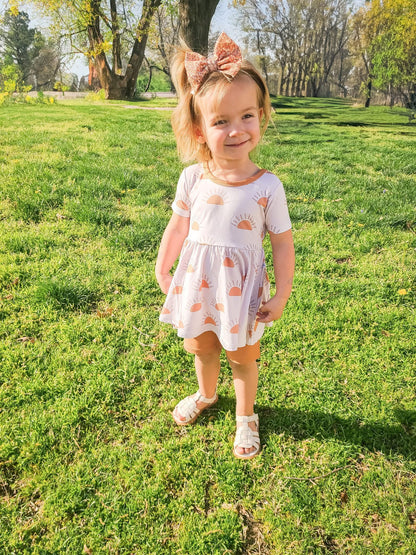 SUNSET PEPLUM + BIKER SHORTS