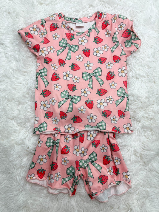 Strawberry Bows Cotton Set
