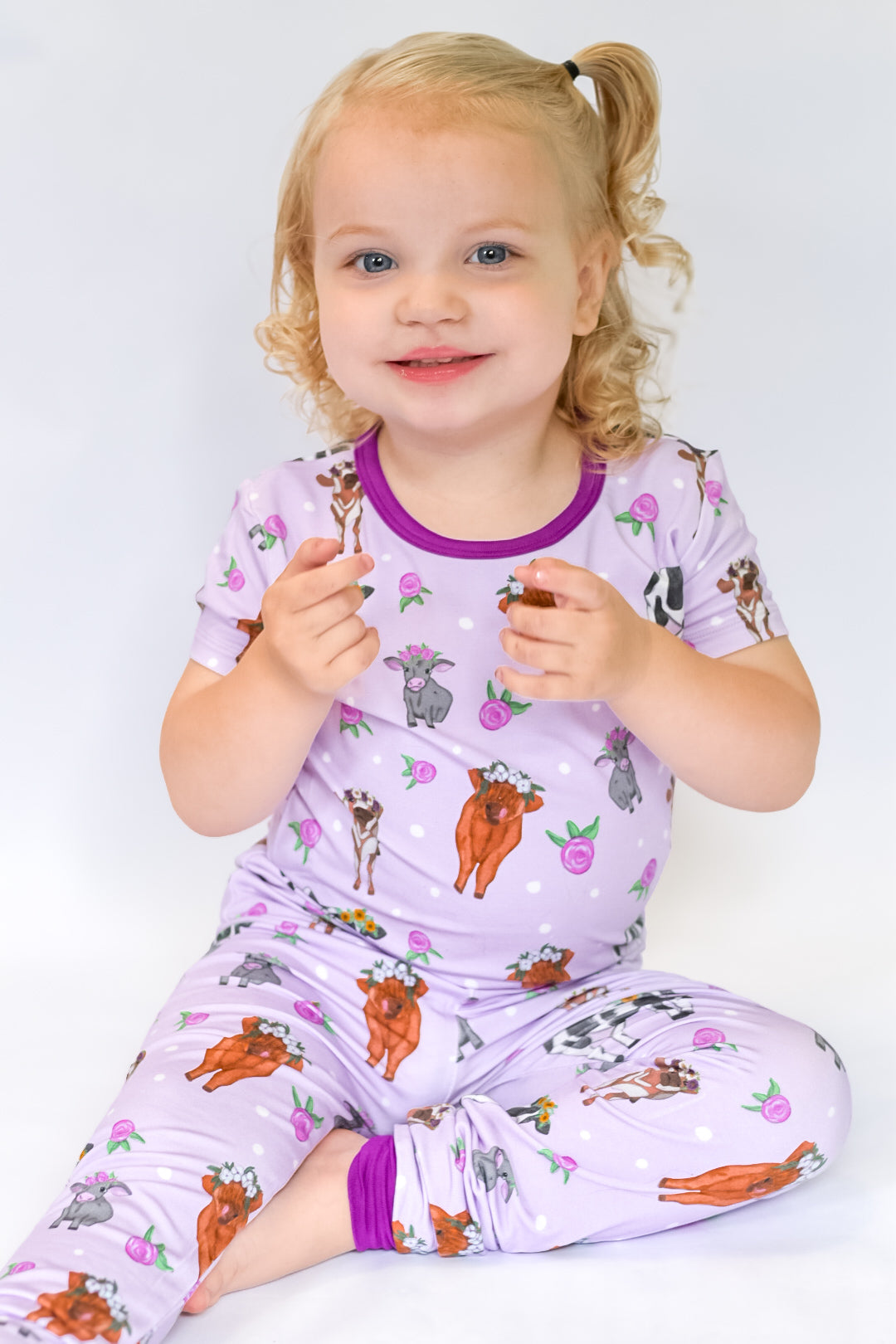 PURPLE COW SHORT SLEEVE SLEEPY SET