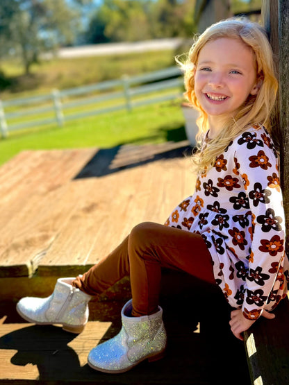 MOCHA BLOOMS PEPLUM + LEGGINGS