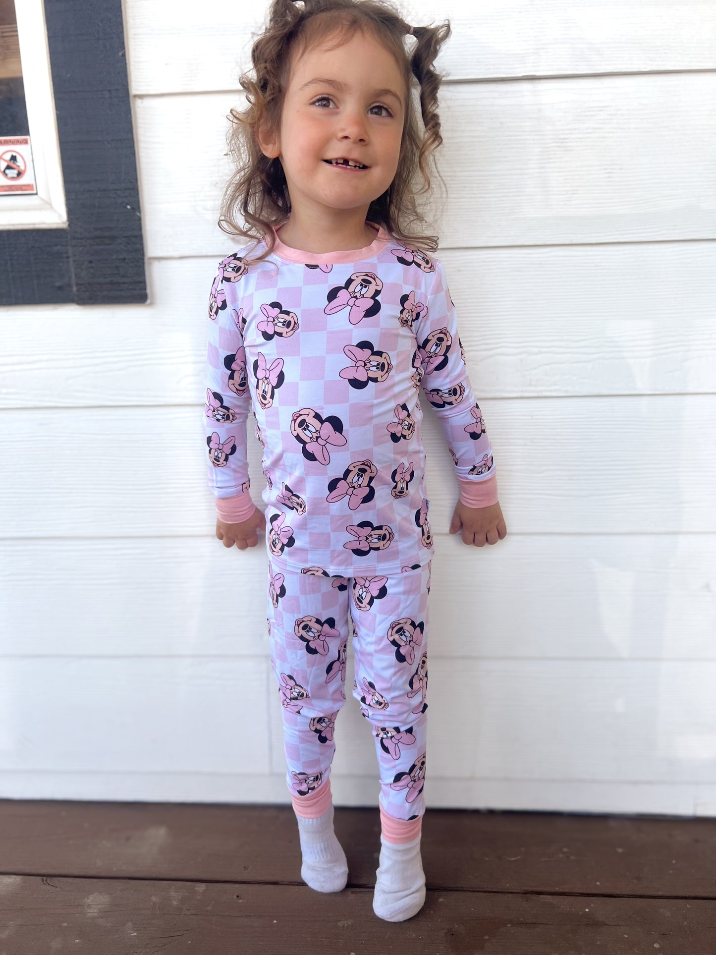 MOUSE TRAP PINK CHECK SLEEPY SET