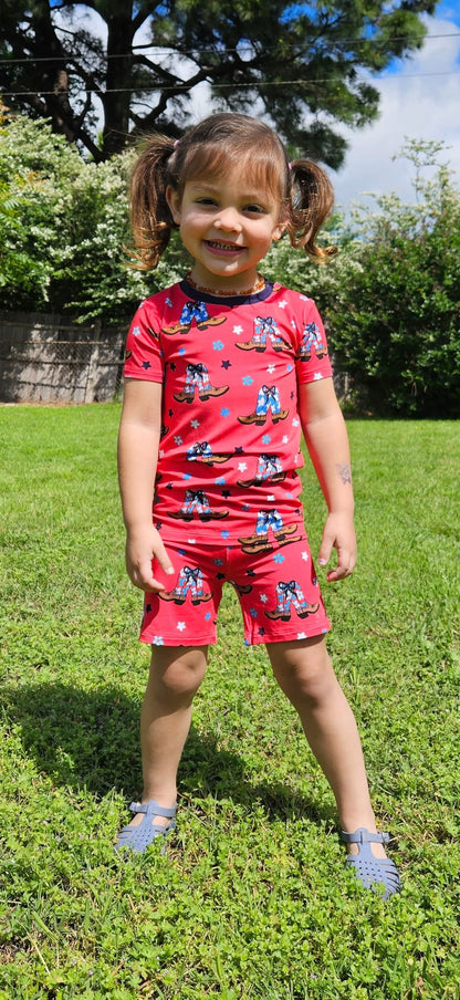 RED, WHITE & RODEO SHORTS SLEEPY SET