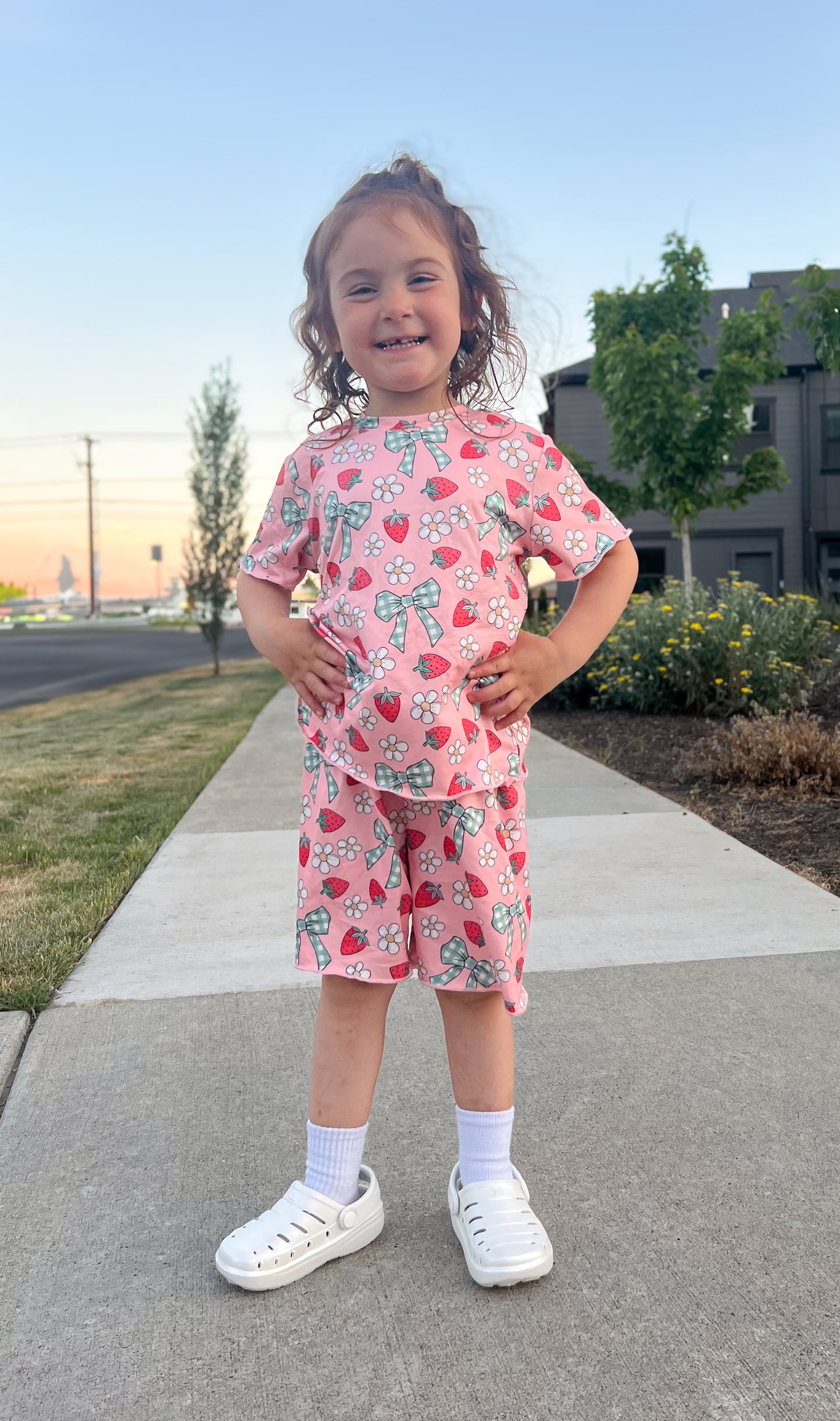 Strawberry Bows Cotton Set