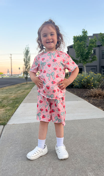 Strawberry Bows Cotton Set