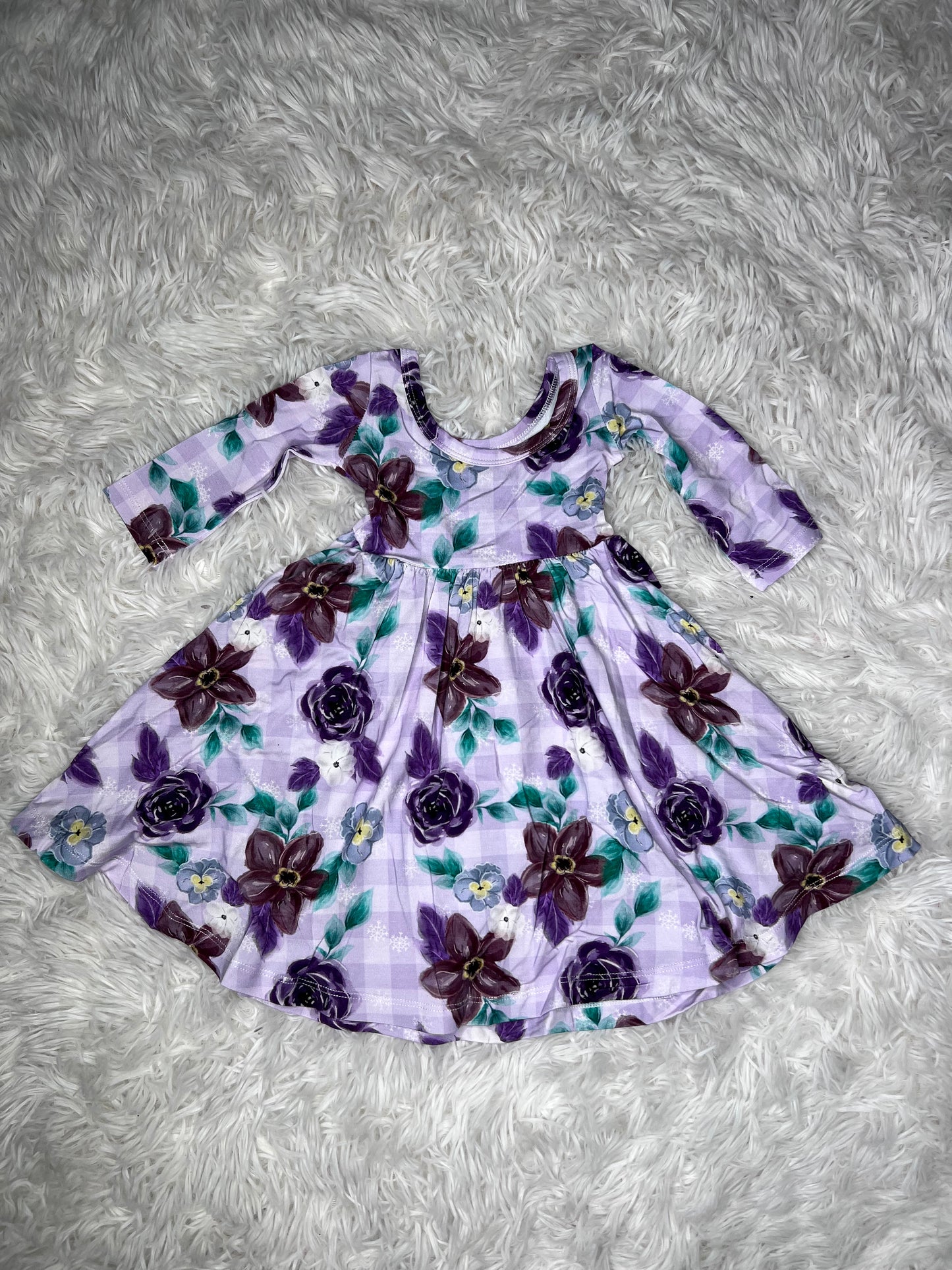 Purple Petals Twirl Dress