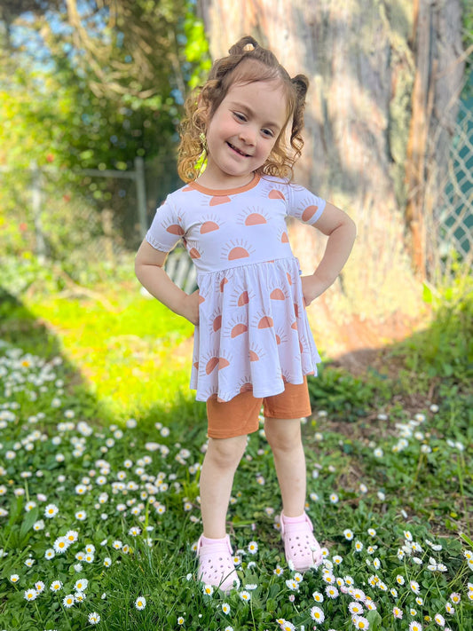 SUNSET PEPLUM + BIKER SHORTS