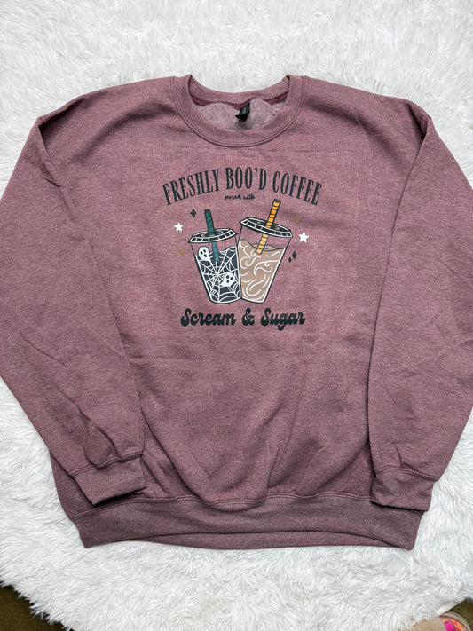 FRESHLY BOO'D COFFEE CREWNECK SWEATSHIRT