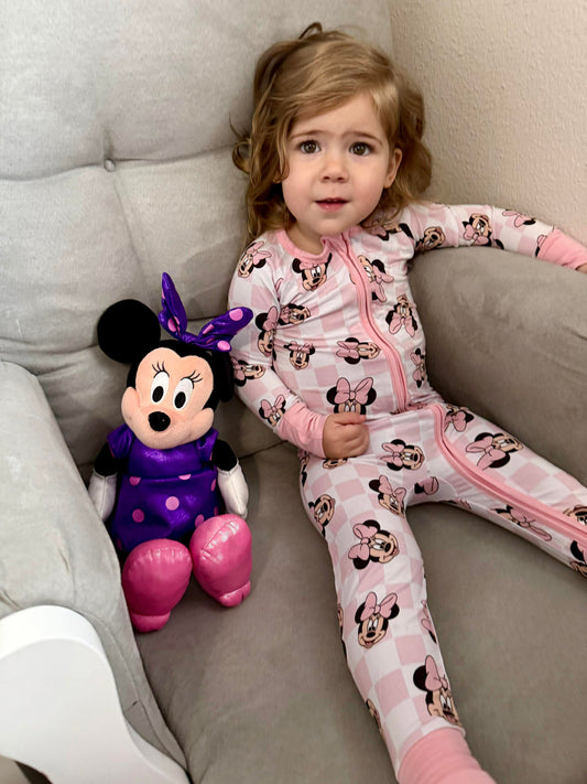 MOUSE TRAP PINK CHECK FOOTIE