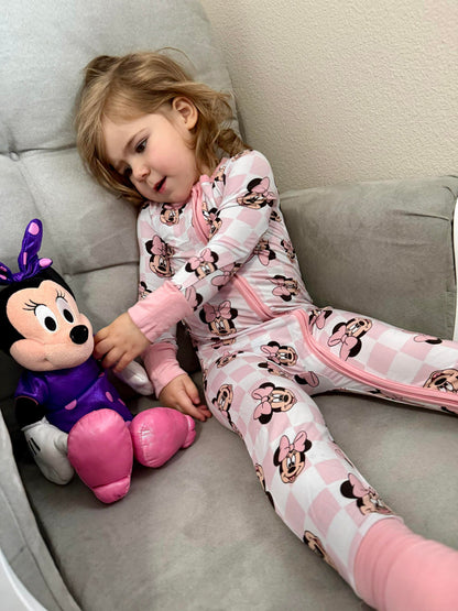 MOUSE TRAP PINK CHECK FOOTIE