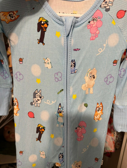 BLUE DOG DOODLE (RIBBED) FOOTIE