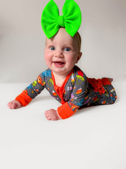 SWEET AND SPOOKY RUFFLE FOOTIE